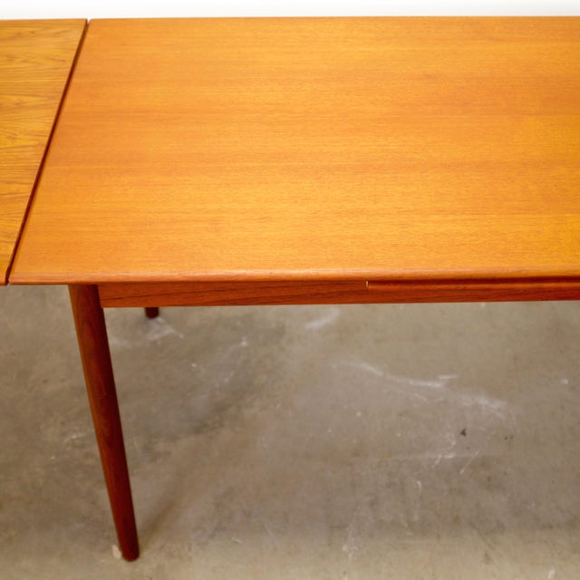 Danish Teak Draw Leaf Dining Table For Sale - Image 11 of 13