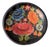 Vintage Hand-Painted Folk Art Floral Wood Bowl For Sale