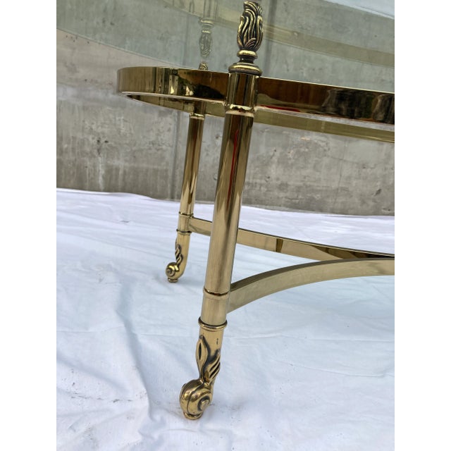 Mid-Century Modern Brass Profile Glass Top Coffee Table Italy For Sale - Image 10 of 13