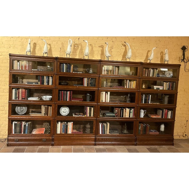 Bookshelf in Oak from Globe Wernicke, 19th Century, Set of 4 For Sale - Image 12 of 12