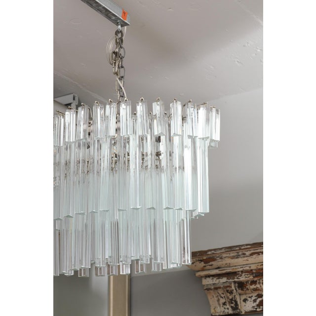 Mid-Century Modern 1960s Venini Style Murano Glass "Wedding Cake" Chandelier, Italy For Sale - Image 3 of 12