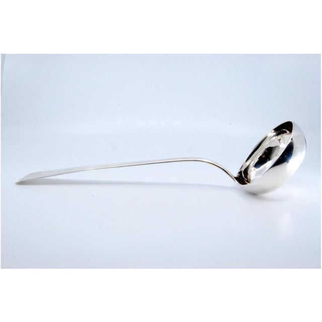 Metal Plain Silver Soup Ladle with Handle For Sale - Image 7 of 10