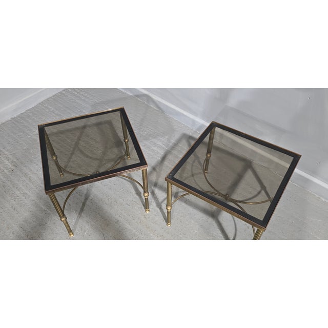 Gold French Brass Lamp Tables from Maison Jansen, 1920s, Set of 2 For Sale - Image 8 of 11