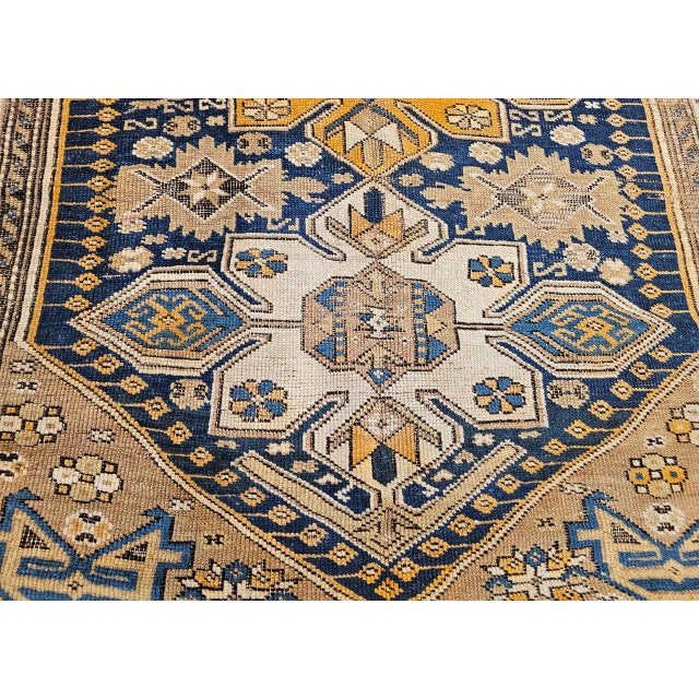 Antique Caucasian Shirvan Area Rug, Hand-Woven Wool, Medallion Design, 3' x 5' For Sale - Image 16 of 18
