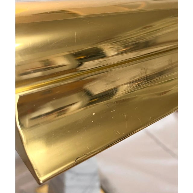 Vintage Late 20th Century White Marble & Brass Task Light For Sale - Image 10 of 11