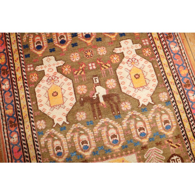 Brown Early 20th Century Zabihi Collection Lion Motif Persian Long Runner - 2'7" x 12'5" For Sale - Image 8 of 12