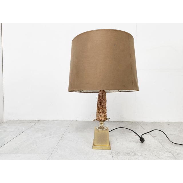 Vintage French Corn Table Lamp, 1975 For Sale - Image 6 of 7