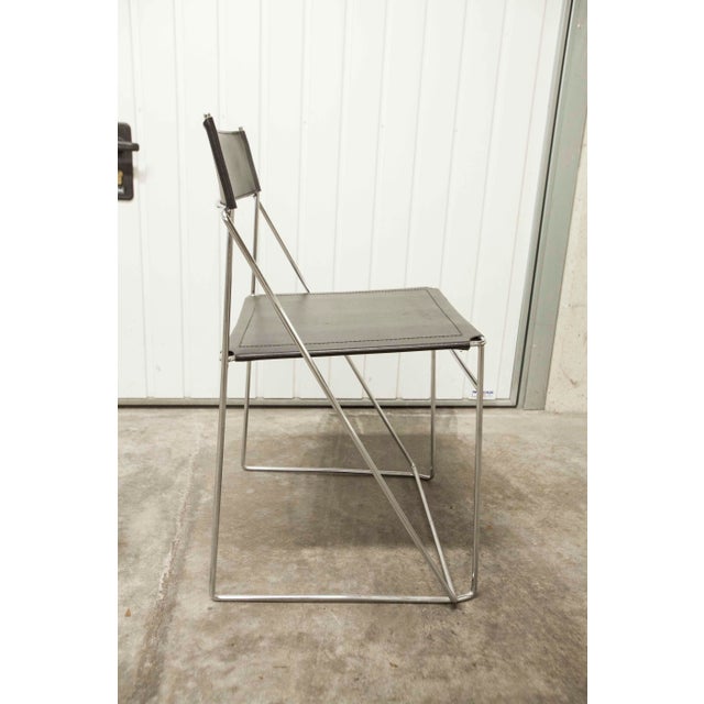 Minimalist X Line Chairs by Niels Jørgen Haugesen for Hybodan, 1970s, Set of 3 For Sale - Image 4 of 18