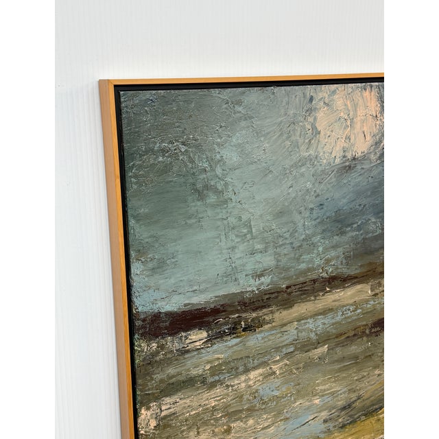 Piotr Strelnik Figurative Sunkissed Blue Landscape Painting, Signed For Sale - Image 4 of 12