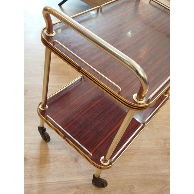Brown Vintage Spanish Bar Trolley, 1960s For Sale - Image 8 of 9