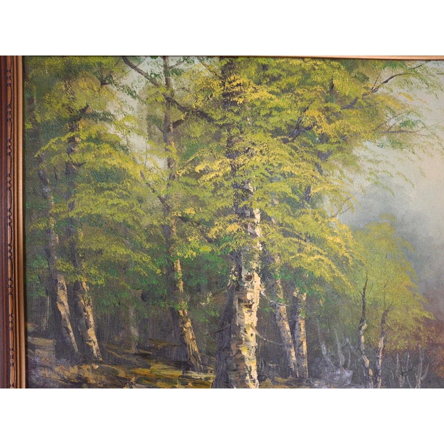 Wood American School, 20th Century River Side Landscape, Oil on Canvas, Framed For Sale - Image 7 of 12