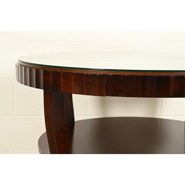 Barbara Barry for Baker Furniture Modern Regency Dark Mahogany Two-Tier Center Table For Sale - Image 12 of 17