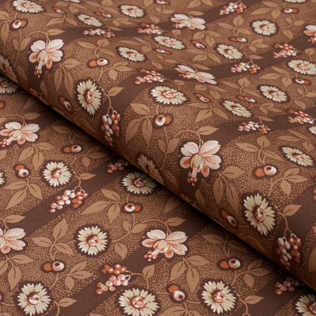 Schumacher SAMPLE - Schumacher La Rue Stripe Fabric In Cognac For Sale - Image 4 of 5