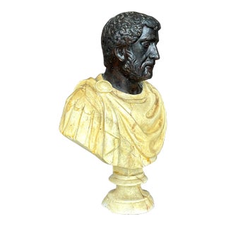 Vintage Boho Hand Painted Bust of Man For Sale