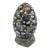 Chinese Cloisonne Black Hand Painted Enamel Butterfly in Clouds Egg With Stand For Sale