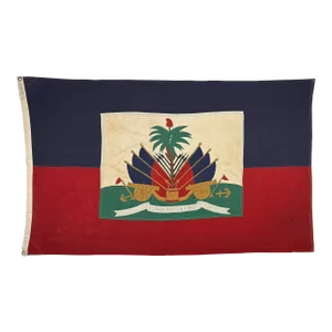 Large Vintage Cotton Sewn Flag of Haiti