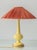 Butter Yellow Ceramic Table Lamp with Pink Silk Pleated Shade from Casa Pupo, Spain, 1960s For Sale - Image 6 of 15