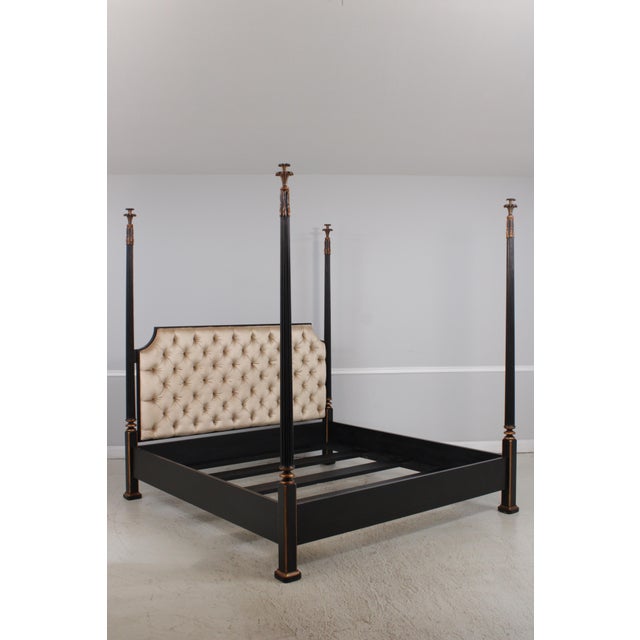 Traditional Nancy Corzine Paint Decorated King Size Poster Bed For Sale - Image 3 of 14