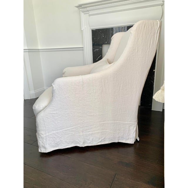 2020s Slipcovered Accent Chair and Pillow For Sale - Image 5 of 8