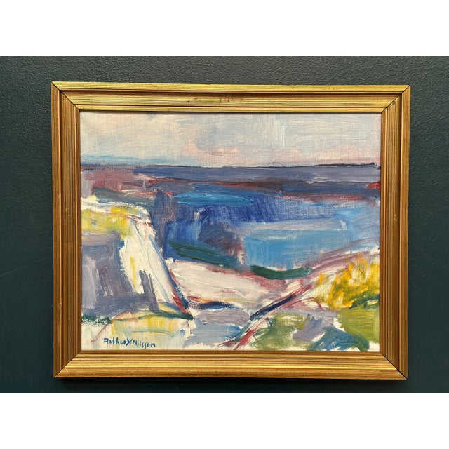 Arthur Y. Nilsson, Coastal Landscape, 1950s, Oil on Canvas, Framed For Sale - Image 16 of 18