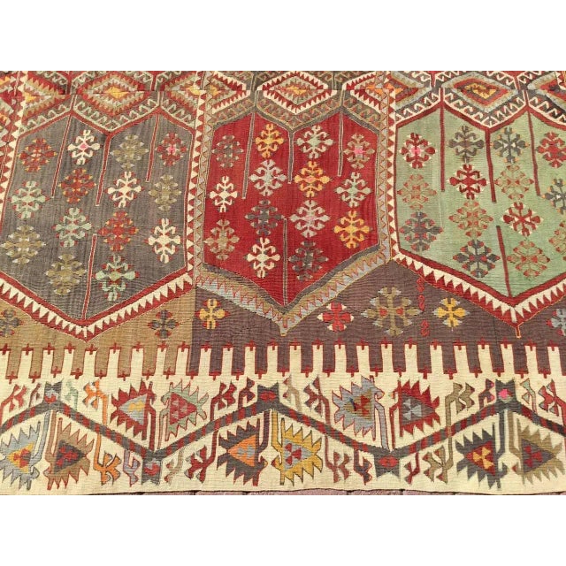 1960s Oversized Vintage Turkish Kilim Rug - 75" X 180" For Sale - Image 5 of 11