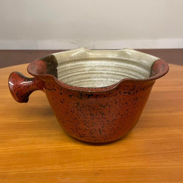 Ceramic Studio Pottery Mixing & Serving Bowl With Handle For Sale - Image 7 of 18