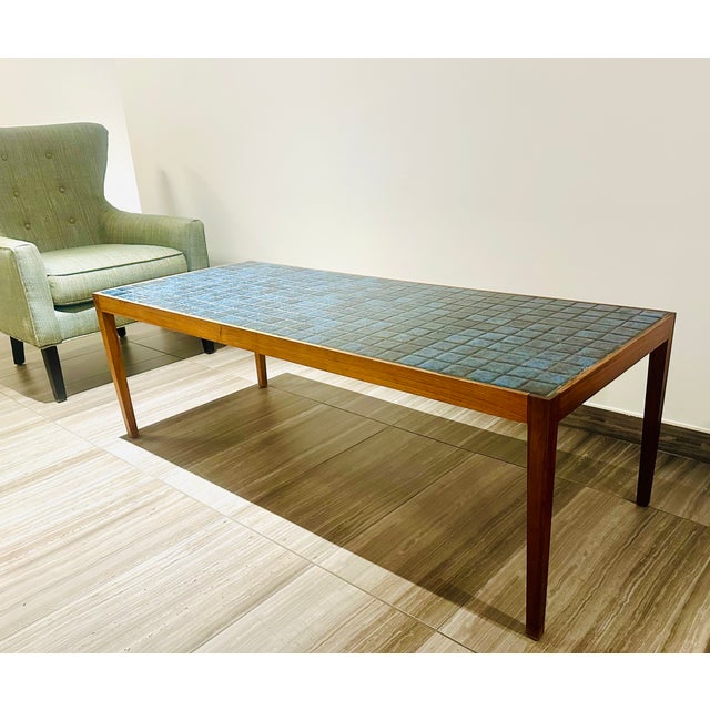 Mid-Century Modern Severin Hansen Rosewood & Tile Coffee Table Bench Haslev Mobelfabrik Denmark 1960s For Sale - Image 3 of 9