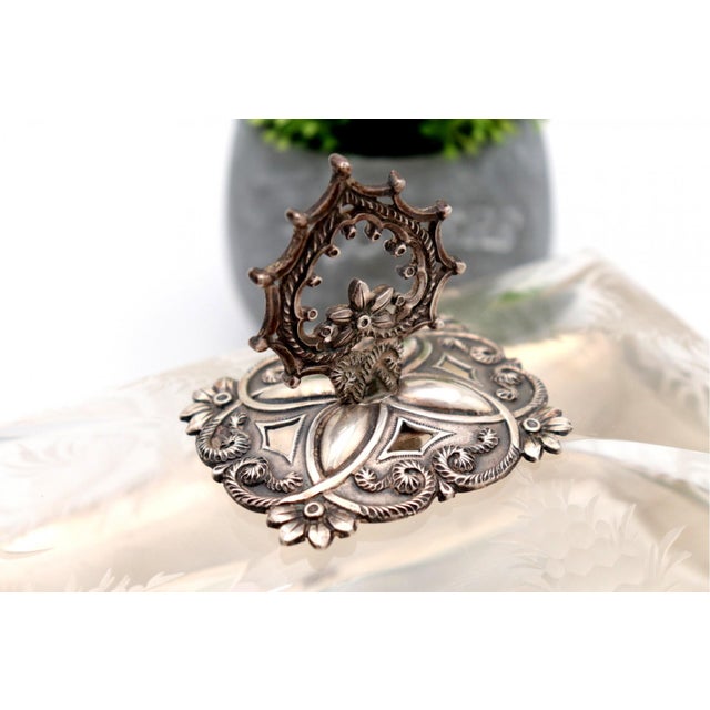 Glass Cheese Bowl with Floral Reliefs For Sale - Image 4 of 7
