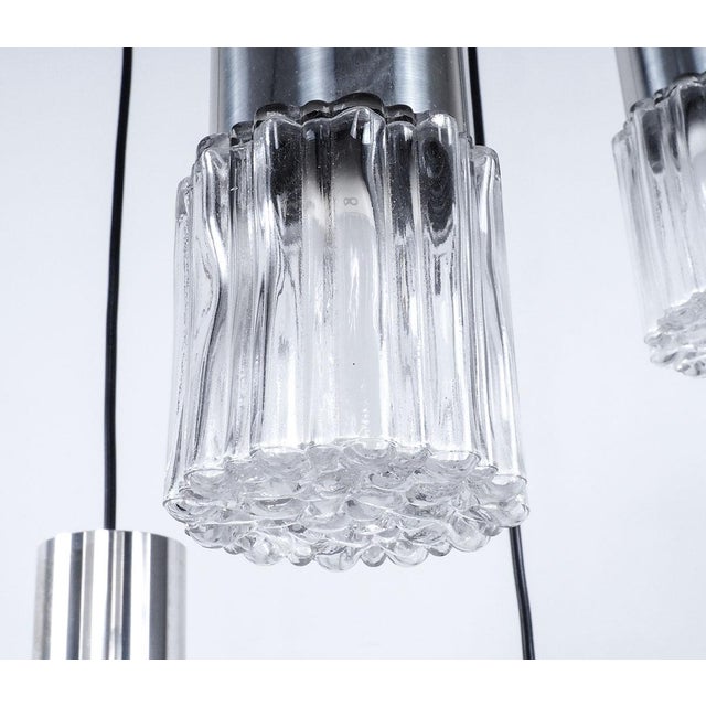 Vintage Glass and Chrome Cascade Pendant Lamp, 1960s For Sale - Image 9 of 13