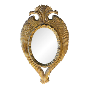 French Neoclassical Carved Giltwood Double Headed Eagle Mirror With Wings