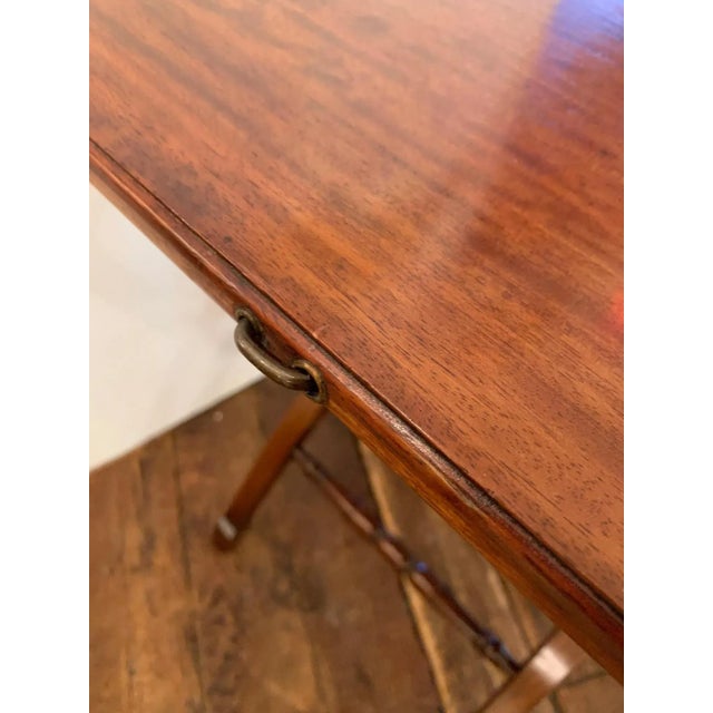 Campaign Style Mahogany Side or Dining Table For Sale - Image 12 of 13