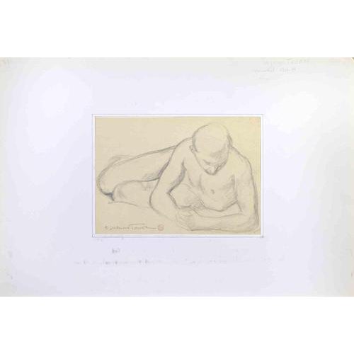 Kiyoo Fujiwara, Seated Torso, Graphite on Paper, 1964 For Sale