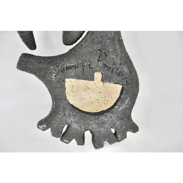 Ceramic Ceramic Wall Sculpture of Goat by Dominique Pouchain, 1990s For Sale - Image 7 of 8