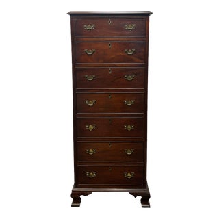Vintage Craftique Chippendale Style Mahogany Lingerie Chest of Drawers For Sale