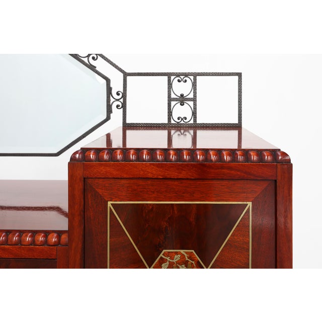 Brown Art Deco Marquetry Cabinet from De Coene Freres, Belgium, 1920s For Sale - Image 8 of 18