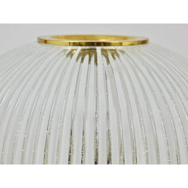 Large German Flushmount in Striped Bubble Glass and Brass from Limburg, 1970s For Sale - Image 16 of 18
