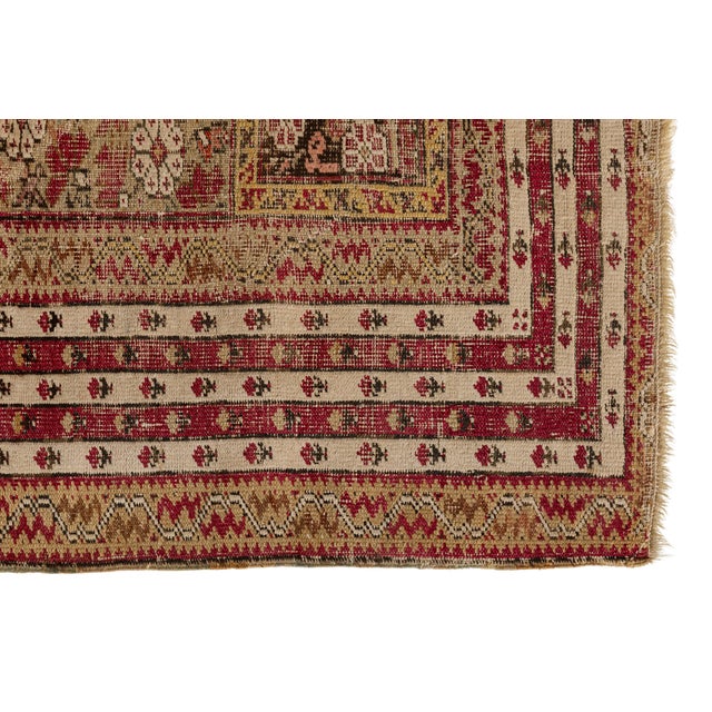 Rug & Kilim Antique Turkish Ghiordes Rug in Brown With Geometric Medallion - Rug & Kilim For Sale - Image 4 of 4
