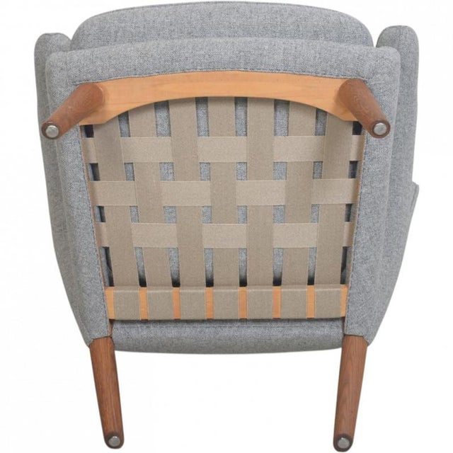Papa Bear Chair in Grey Hallingdal 130 Fabric by Hans Wegner, 1960s For Sale - Image 12 of 13