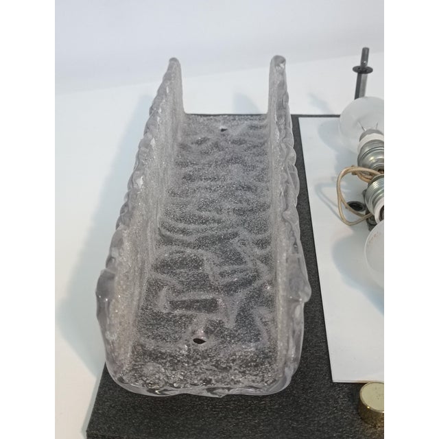 1960s Ice Glass Wall Lamp by Carl Fagerlund for Orrefors, 1960s For Sale - Image 5 of 9