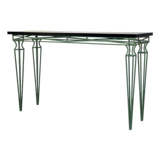 Vintage Lacquered Iron Console, 1980s For Sale