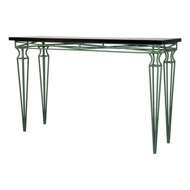 Vintage Lacquered Iron Console, 1980s For Sale