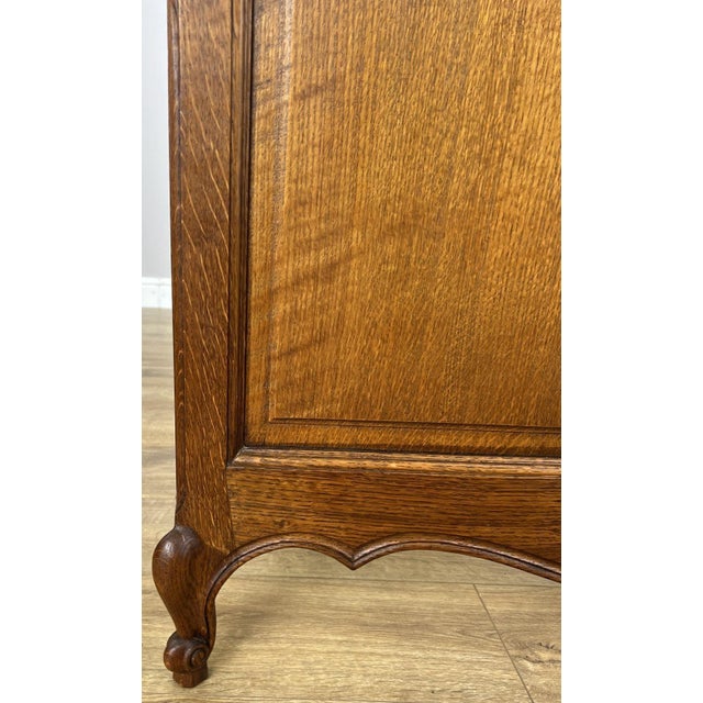 Gold Vintage Louis XVI French Oak Single Bed Frame with Carved Headboard For Sale - Image 8 of 11