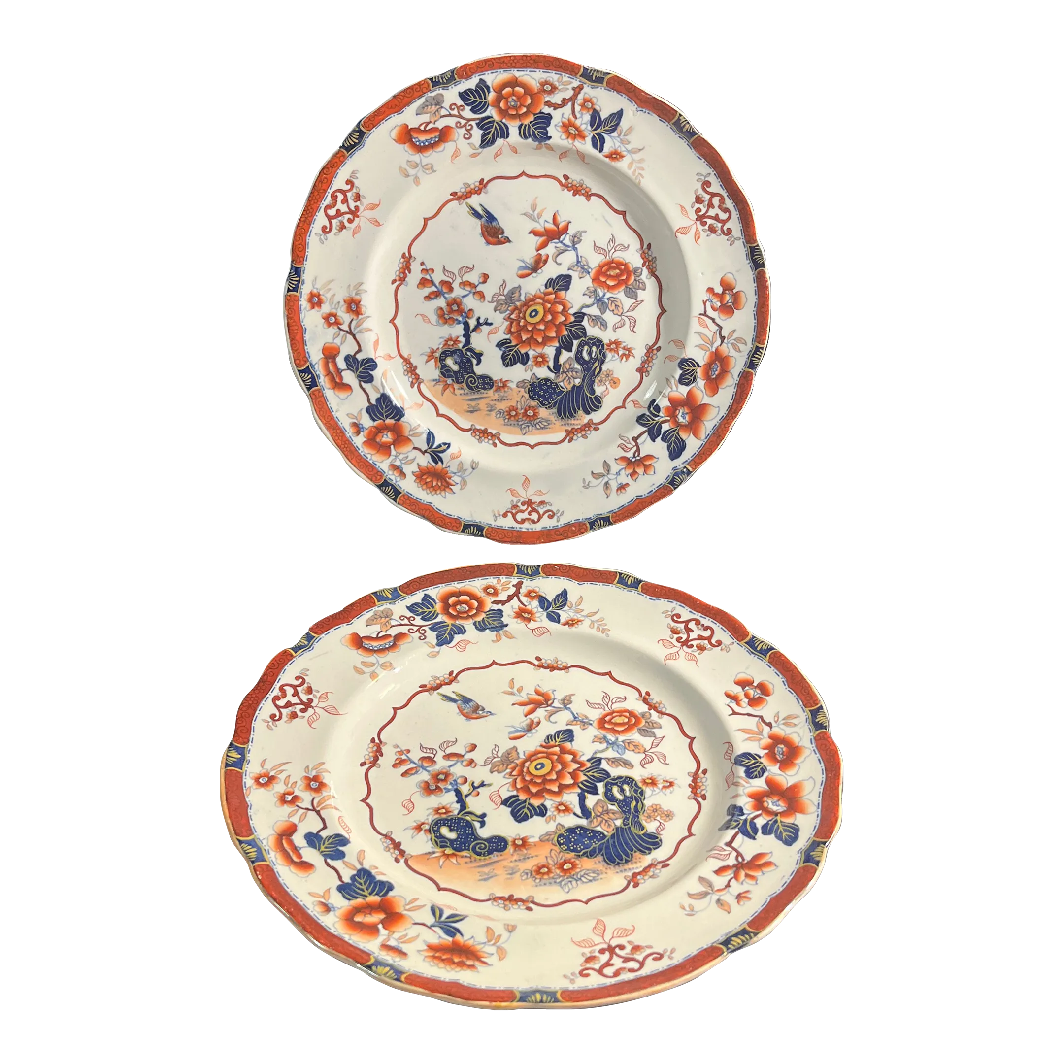 Antique Minton Oriental Japan Ironstone Plates- Set of 2 | Chairish