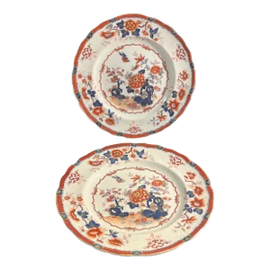 Antique Minton Oriental Japan Ironstone Plates- Set of 2