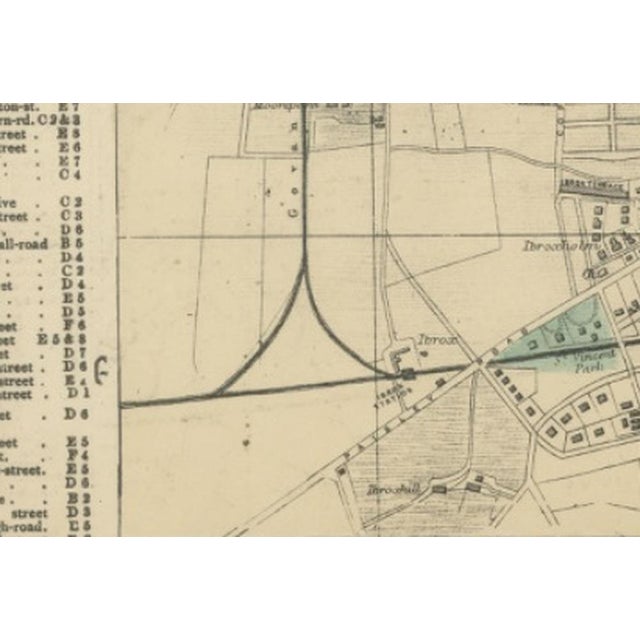Black Large Victorian Glasgow City Map by George W. Bacon, 1885 For Sale - Image 8 of 12