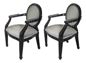 Mid-Century Modernist Chairs by Donghia in Ebonized Walnut - a Pair