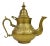 Vintage Handmade Floral Engraving Design Brass Teapot For Sale