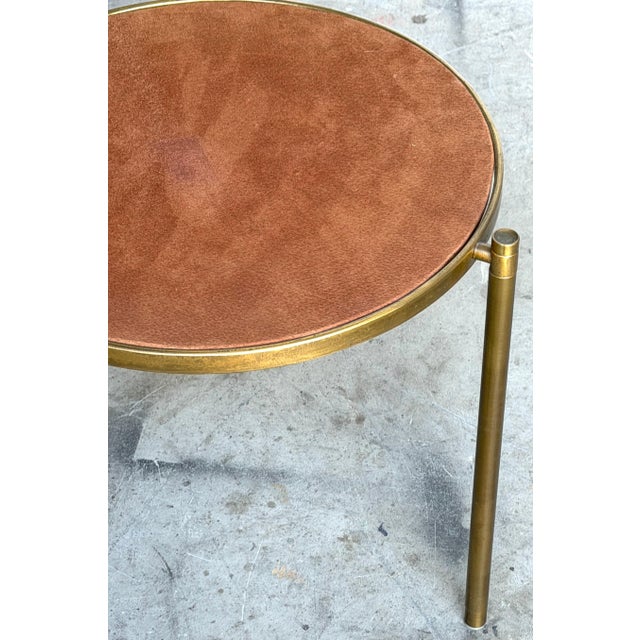 Mastercraft Bronze and Suede Side Table, USA, circa 1970s For Sale In West Palm - Image 6 of 12