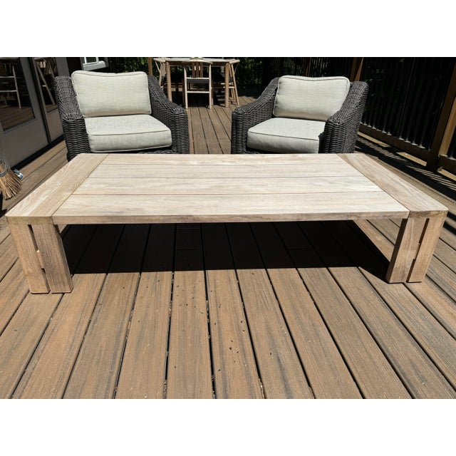 Contemporary Rh Matira Outdoor Coffee Table, 66”, Natural Teak + Custom Cover For Sale - Image 3 of 4