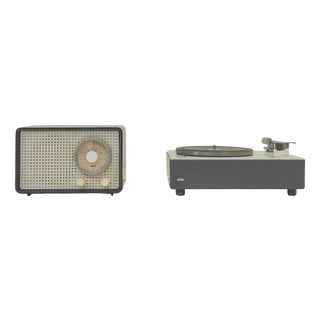 Radio SK 25 by Fritz Eichler and Record Player PS2 by Dieter Rams for Braun, 1960s For Sale